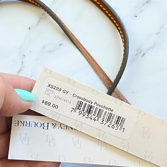 Dooney & Bourke Gray Canvas Pouchette Crossbody NWT - Picture 6 of 13